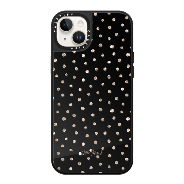 Nature Magick x CASETiFY iPhone 14 Plus Case Black on Black ミラーケース MagSafe対応 Girly Gold Dots by Nature Magick - Shimmery Gold Glitter Polka Dot + Clear Mother's Day Nature Magick x CASETiFY iPhone 14 Plus Case Black on Black ミラーケース MagSafe対応 Girly Gold Dots by Nature Magick - Shimmery Gold Glitter Polka Dot + Clear Mother's Day