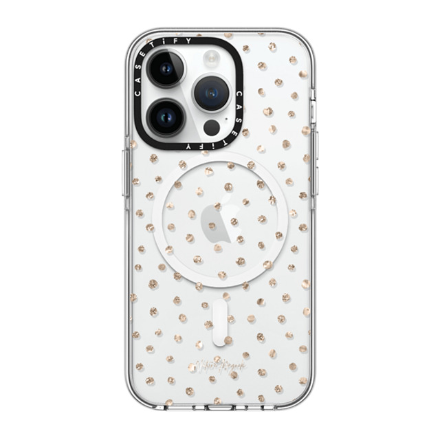 Nature Magick x CASETiFY iPhone 14 Pro Case Clear Clear Case MagSafe Compatible Girly Gold Dots by Nature Magick - Shimmery Gold Glitter Polka Dot + Clear Nature Magick x CASETiFY iPhone 14 Pro Case Clear Clear Case MagSafe Compatible Girly Gold Dots by Nature Magick - Shimmery Gold Glitter Polka Dot + Clear