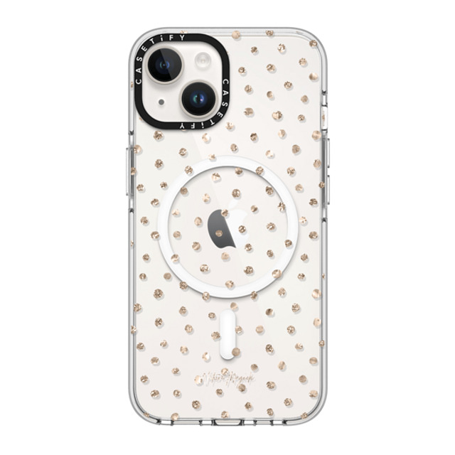 Nature Magick x CASETiFY iPhone 14 Case Clear Clear Case MagSafe Compatible Girly Gold Dots by Nature Magick - Shimmery Gold Glitter Polka Dot + Clear Nature Magick x CASETiFY iPhone 14 Case Clear Clear Case MagSafe Compatible Girly Gold Dots by Nature Magick - Shimmery Gold Glitter Polka Dot + Clear
