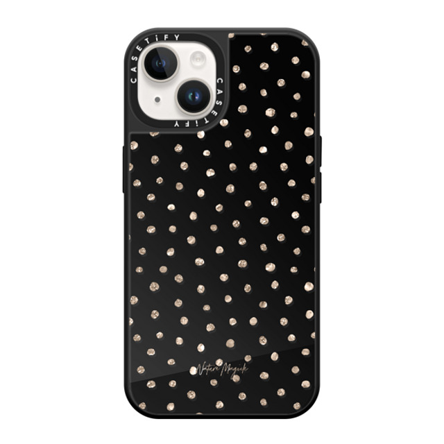 Nature Magick x CASETiFY iPhone 14 Case Black on Black ミラーケース MagSafe対応 Girly Gold Dots by Nature Magick - Shimmery Gold Glitter Polka Dot + Clear Back to School Nature Magick x CASETiFY iPhone 14 Case Black on Black ミラーケース MagSafe対応 Girly Gold Dots by Nature Magick - Shimmery Gold Glitter Polka Dot + Clear Back to School