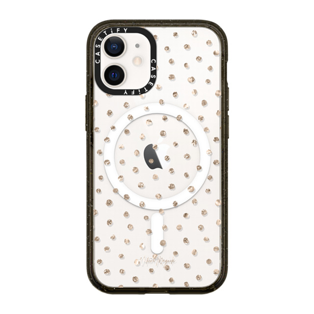 Nature Magick x CASETiFY iPhone 12 mini Case Black Impact Case MagSafe Compatible Girly Gold Dots by Nature Magick - Shimmery Gold Glitter Polka Dot + Clear Mother's Day Nature Magick x CASETiFY iPhone 12 mini Case Black Impact Case MagSafe Compatible Girly Gold Dots by Nature Magick - Shimmery Gold Glitter Polka Dot + Clear Mother's Day