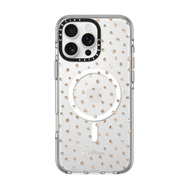 Nature Magick x CASETiFY iPhone 16 Pro Max ケース クリア クリア ケース MagSafe対応 Girly Gold Dots by Nature Magick - Shimmery Gold Glitter Polka Dot + Clear