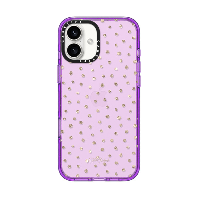 Nature Magick x CASETiFY iPhone 16 Plus Case パープル インパクトケース Girly Gold Dots by Nature Magick - Shimmery Gold Glitter Polka Dot + Clear Back to School Nature Magick x CASETiFY iPhone 16 Plus Case パープル インパクトケース Girly Gold Dots by Nature Magick - Shimmery Gold Glitter Polka Dot + Clear Back to School