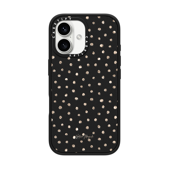 Nature Magick x CASETiFY iPhone 16 Case Matte Black Impact Case Girly Gold Dots by Nature Magick - Shimmery Gold Glitter Polka Dot + Clear Nature Magick x CASETiFY iPhone 16 Case Matte Black Impact Case Girly Gold Dots by Nature Magick - Shimmery Gold Glitter Polka Dot + Clear