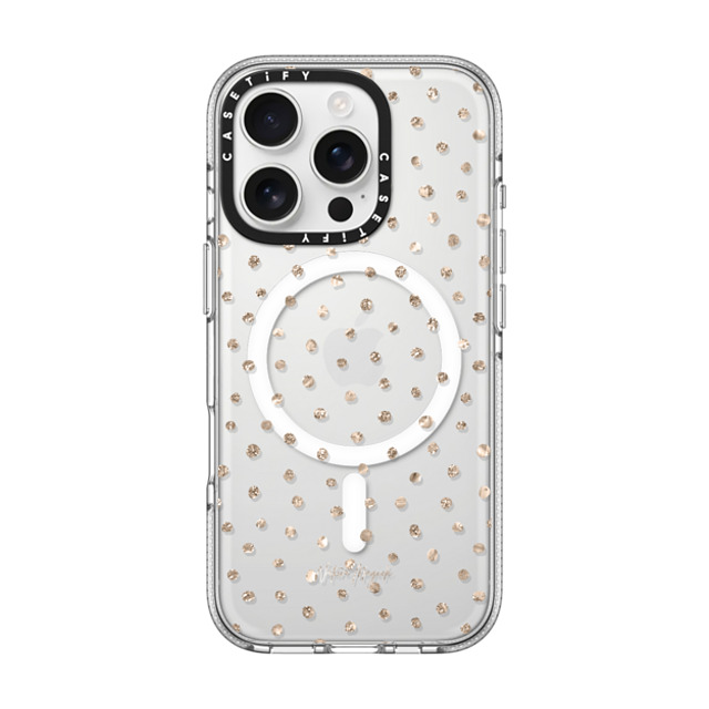 Nature Magick x CASETiFY iPhone 16 Pro ケース クリア クリア ケース MagSafe対応 Girly Gold Dots by Nature Magick - Shimmery Gold Glitter Polka Dot + Clear