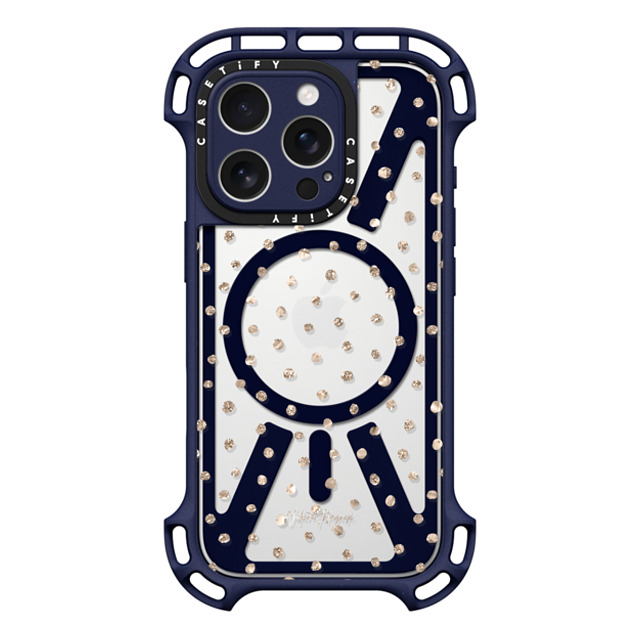 Nature Magick x CASETiFY iPhone 16 Pro ケース インディゴ ウルトラ バウンスケース MagSafe対応 Girly Gold Dots by Nature Magick - Shimmery Gold Glitter Polka Dot + Clear