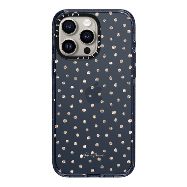 Nature Magick x CASETiFY iPhone 15 Pro Max Case Classic Blue Impact Case Girly Gold Dots by Nature Magick - Shimmery Gold Glitter Polka Dot + Clear Nature Magick x CASETiFY iPhone 15 Pro Max Case Classic Blue Impact Case Girly Gold Dots by Nature Magick - Shimmery Gold Glitter Polka Dot + Clear