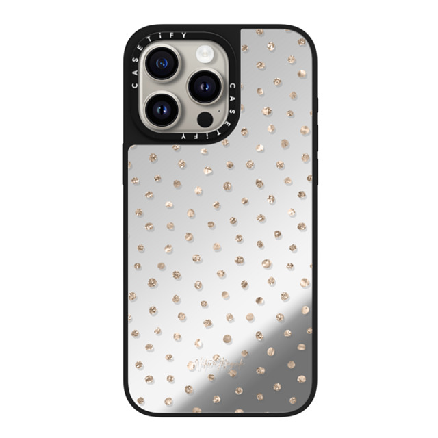 Nature Magick x CASETiFY iPhone 15 Pro Max ケース Silver on Black ミラーケース MagSafe対応 Girly Gold Dots by Nature Magick - Shimmery Gold Glitter Polka Dot + Clear