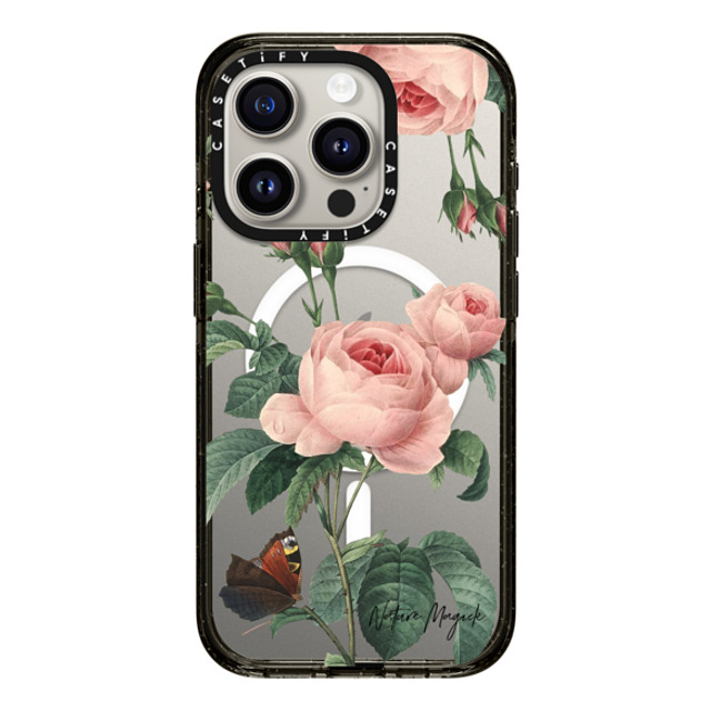 Nature Magick x CASETiFY iPhone 15 Pro ケース Floral,Butterfly ブラック インパクトケース MagSafe対応 Butterfly Rose by Nature Magick Father's Day Nature Magick x CASETiFY iPhone 15 Pro ケース Floral,Butterfly ブラック インパクトケース MagSafe対応 Butterfly Rose by Nature Magick Father's Day
