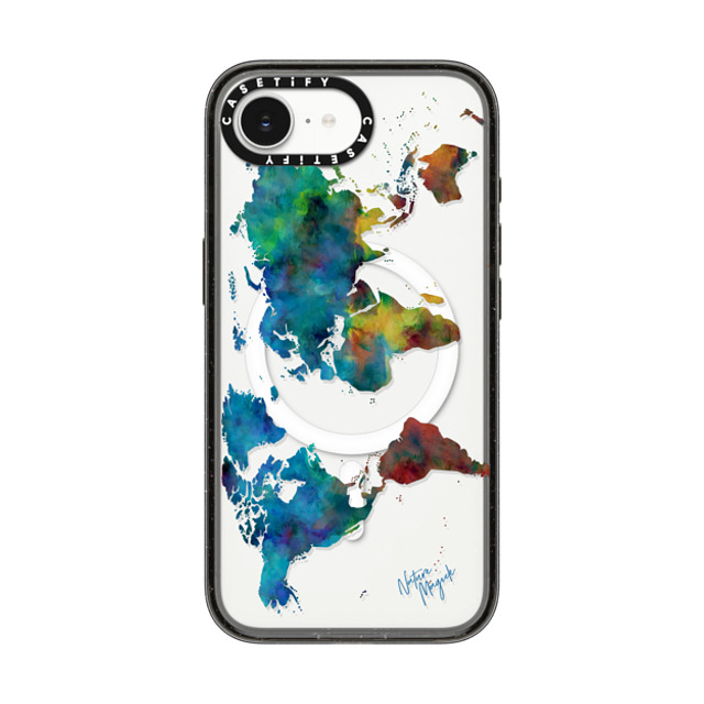Nature Magick x CASETiFY iPhone 16e Case Black Impact Case MagSafe Compatible World Map Rainbow 2 Travel Adventure Watercolor Painting by Nature Magick Back to School Nature Magick x CASETiFY iPhone 16e Case Black Impact Case MagSafe Compatible World Map Rainbow 2 Travel Adventure Watercolor Painting by Nature Magick Back to School