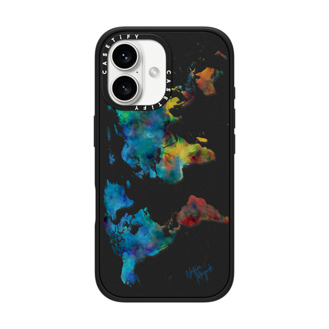 Nature Magick x CASETiFY iPhone 16 ケース マットブラック インパクトケース MagSafe対応 World Map Rainbow 2 Travel Adventure Watercolor Painting by Nature Magick Mother's Day Nature Magick x CASETiFY iPhone 16 ケース マットブラック インパクトケース MagSafe対応 World Map Rainbow 2 Travel Adventure Watercolor Painting by Nature Magick Mother's Day