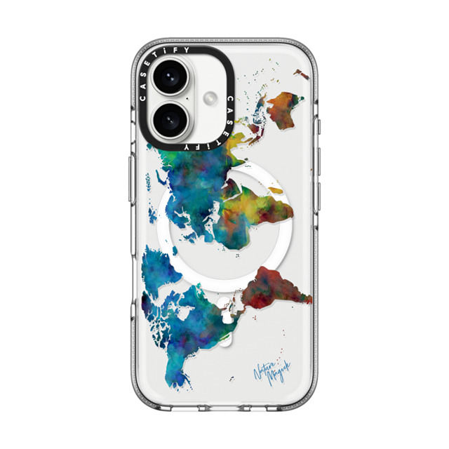 Nature Magick x CASETiFY iPhone 16 Case Clear Clear Case MagSafe Compatible World Map Rainbow 2 Travel Adventure Watercolor Painting by Nature Magick Mother's Day Nature Magick x CASETiFY iPhone 16 Case Clear Clear Case MagSafe Compatible World Map Rainbow 2 Travel Adventure Watercolor Painting by Nature Magick Mother's Day
