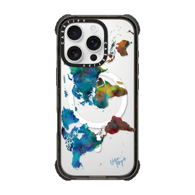 Nature Magick x CASETiFY iPhone 16 Pro Case Black ウルトラ インパクトケース MagSafe 対応 World Map Rainbow 2 Travel Adventure Watercolor Painting by Nature Magick Mother's Day Nature Magick x CASETiFY iPhone 16 Pro Case Black ウルトラ インパクトケース MagSafe 対応 World Map Rainbow 2 Travel Adventure Watercolor Painting by Nature Magick Mother's Day