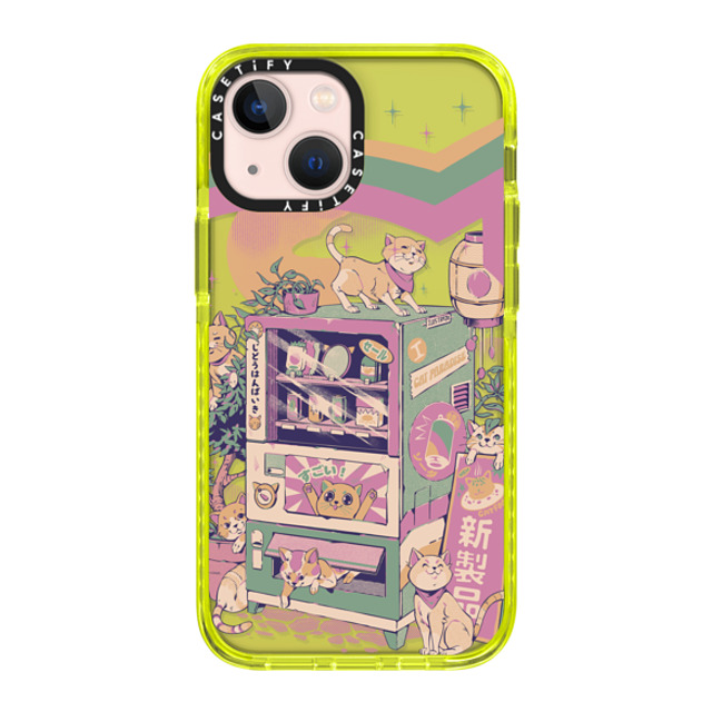Ilustrata x CASETiFY iPhone 13 Mini Case ネオン イエロー Impact Case Cat Vending Machine Ilustrata x CASETiFY iPhone 13 Mini Case ネオン イエロー Impact Case Cat Vending Machine