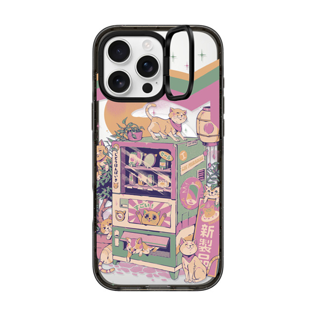 Ilustrata x CASETiFY iPhone 16 Pro Max ケース ブラック インパクトリングスタンドケース MagSafe対応 Cat Vending Machine