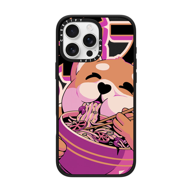 Ilustrata x CASETiFY iPhone 16 Pro Max Case Matte Black Impact Case MagSafe Compatible Shiba Noodles Father's Day Ilustrata x CASETiFY iPhone 16 Pro Max Case Matte Black Impact Case MagSafe Compatible Shiba Noodles Father's Day