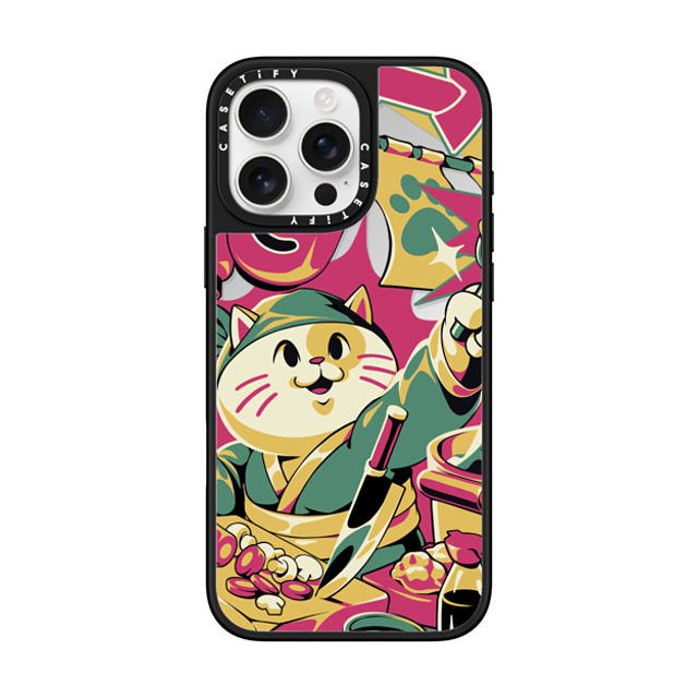 Ilustrata x CASETiFY iPhone 16 Pro Max ケース Silver on Black ミラーケース MagSafe対応 Neko Ramen Father's Day Ilustrata x CASETiFY iPhone 16 Pro Max ケース Silver on Black ミラーケース MagSafe対応 Neko Ramen Father's Day