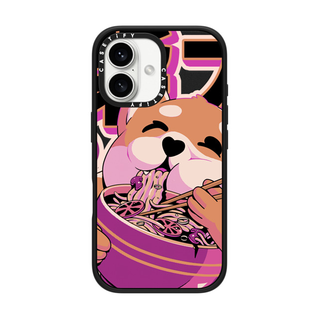 Ilustrata x CASETiFY iPhone 16 Case Matte Black Impact Case MagSafe Compatible Shiba Noodles Father's Day Ilustrata x CASETiFY iPhone 16 Case Matte Black Impact Case MagSafe Compatible Shiba Noodles Father's Day