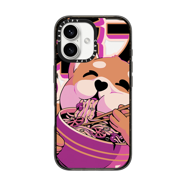 Ilustrata x CASETiFY iPhone 16 Case Black Impact Case Shiba Noodles Father's Day Ilustrata x CASETiFY iPhone 16 Case Black Impact Case Shiba Noodles Father's Day