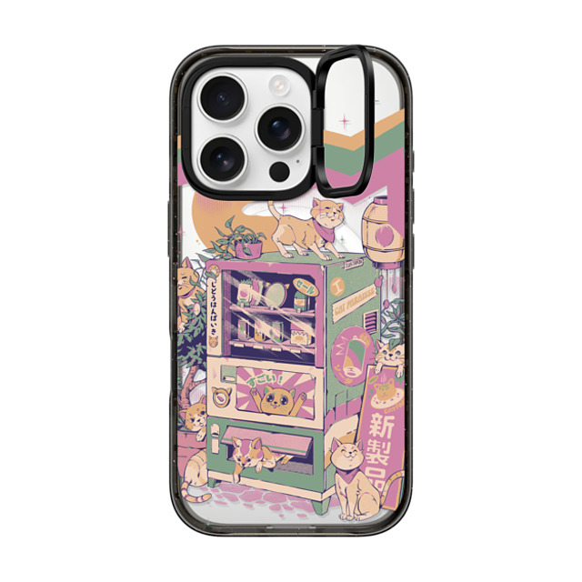 Ilustrata x CASETiFY iPhone 16 Pro ケース ブラック インパクトリングスタンドケース MagSafe対応 Cat Vending Machine