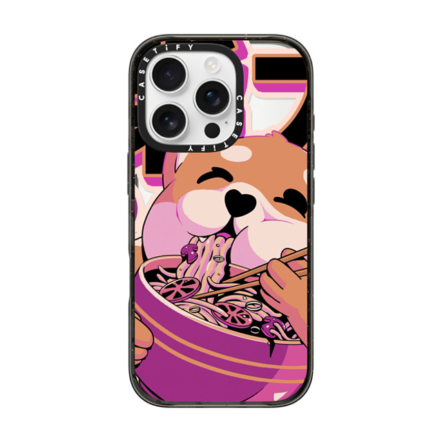 Ilustrata x CASETiFY iPhone 16 Pro Case Black Impact Case MagSafe Compatible Shiba Noodles Father's Day Ilustrata x CASETiFY iPhone 16 Pro Case Black Impact Case MagSafe Compatible Shiba Noodles Father's Day