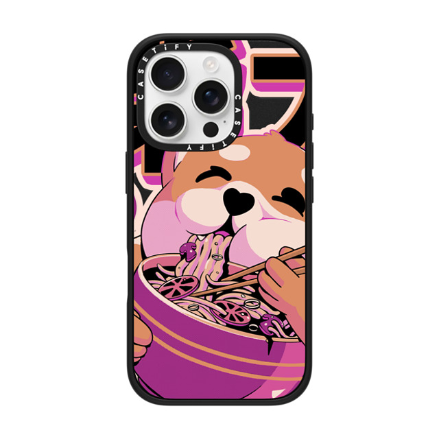 Ilustrata x CASETiFY iPhone 16 Pro Case Matte Black Impact Case MagSafe Compatible Shiba Noodles Father's Day Ilustrata x CASETiFY iPhone 16 Pro Case Matte Black Impact Case MagSafe Compatible Shiba Noodles Father's Day