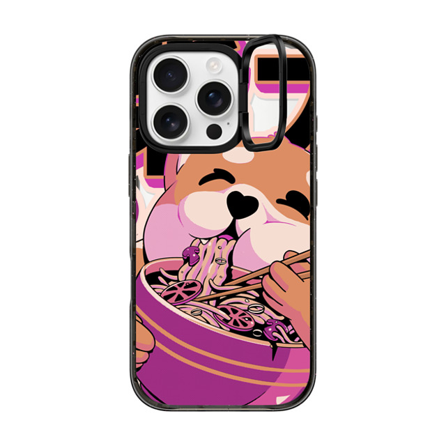 Ilustrata x CASETiFY iPhone 16 Pro Case Black インパクトリングスタンドケース MagSafe対応 Shiba Noodles Father's Day Ilustrata x CASETiFY iPhone 16 Pro Case Black インパクトリングスタンドケース MagSafe対応 Shiba Noodles Father's Day