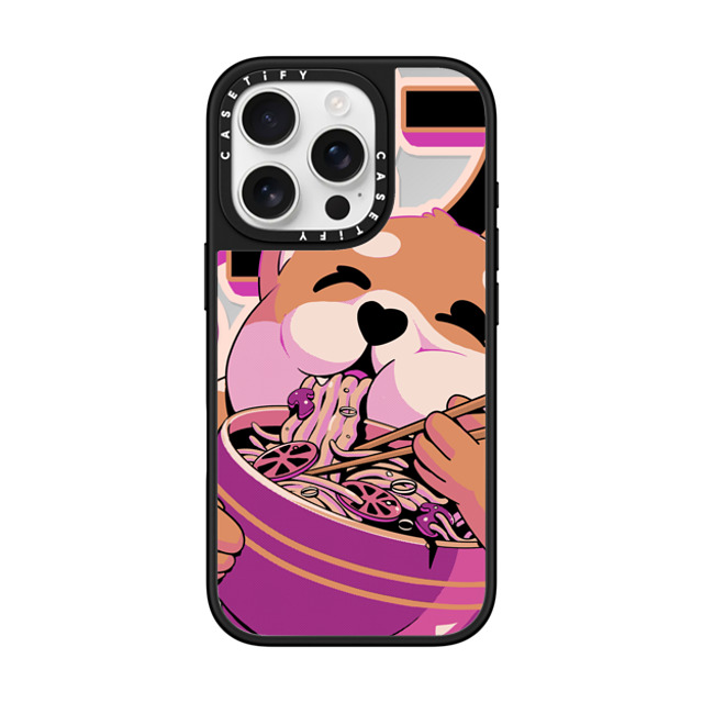 Ilustrata x CASETiFY iPhone 16 Pro Case Silver on Black ミラーケース MagSafe対応 Shiba Noodles Mother's Day Ilustrata x CASETiFY iPhone 16 Pro Case Silver on Black ミラーケース MagSafe対応 Shiba Noodles Mother's Day