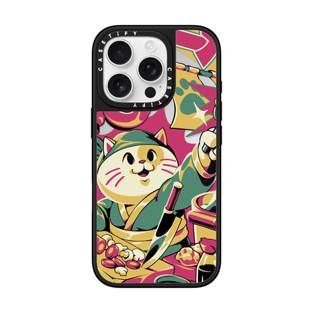 Ilustrata x CASETiFY iPhone 16 Pro Case Silver on Black ミラーケース MagSafe対応 Neko Ramen Back to School Ilustrata x CASETiFY iPhone 16 Pro Case Silver on Black ミラーケース MagSafe対応 Neko Ramen Back to School