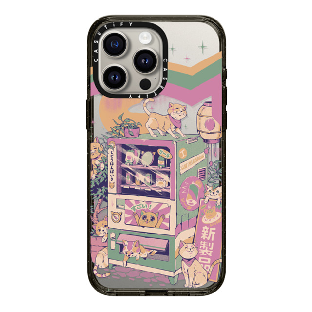 Ilustrata x CASETiFY iPhone 15 Pro Max ケース ブラック インパクトケース Cat Vending Machine