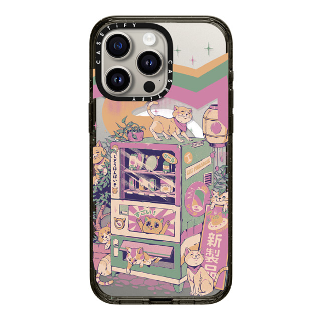 Ilustrata x CASETiFY iPhone 15 Pro Max ケース ブラック インパクトケース MagSafe対応 Cat Vending Machine