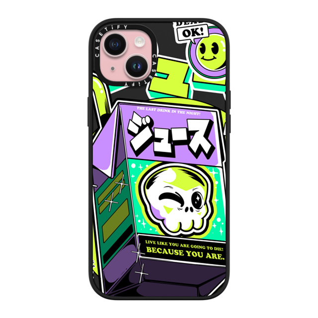 Ilustrata x CASETiFY iPhone 15 Plus ケース マットブラック インパクトケース MagSafe対応 Japanese Juice