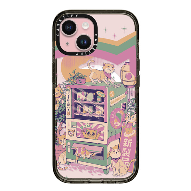 Ilustrata x CASETiFY iPhone 15 ケース ブラック インパクトケース MagSafe対応 Cat Vending Machine