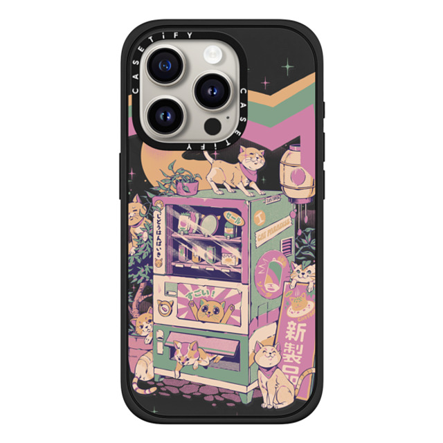 Ilustrata x CASETiFY iPhone 15 Pro ケース マットブラック インパクトケース MagSafe対応 Cat Vending Machine