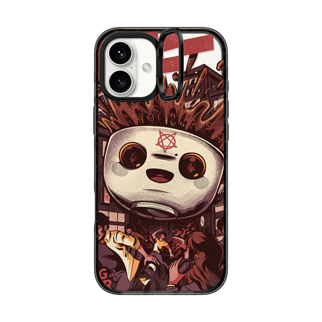 Ilustrata x CASETiFY iPhone 16 Plus ケース ブラック インパクトリングスタンドケース MagSafe対応 Black Coffee Kaiju