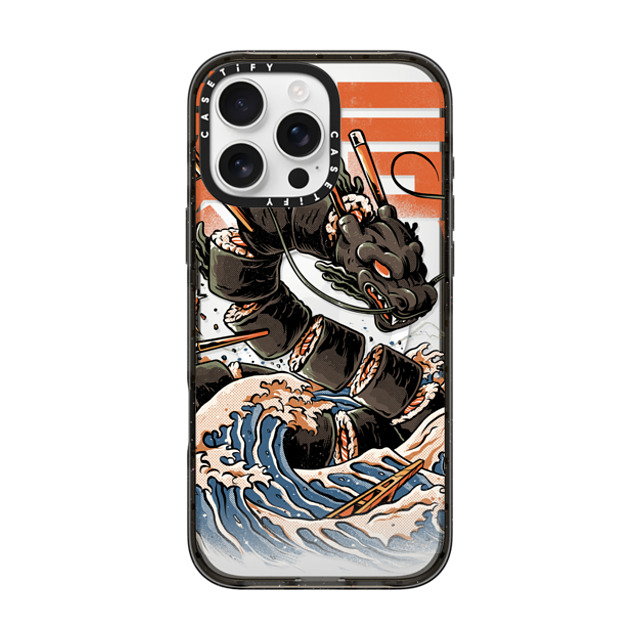 Ilustrata x CASETiFY iPhone 16 Pro Max ケース ブラック インパクトケース MagSafe対応 Black Great Sushi Dragon