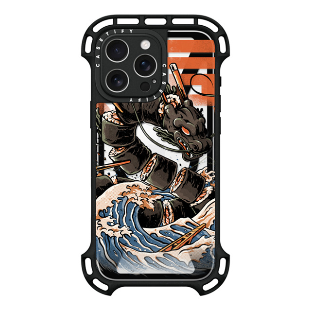 Ilustrata x CASETiFY iPhone 16 Pro Max ケース ブラック ウルトラ バウンスケース MagSafe対応 Black Great Sushi Dragon