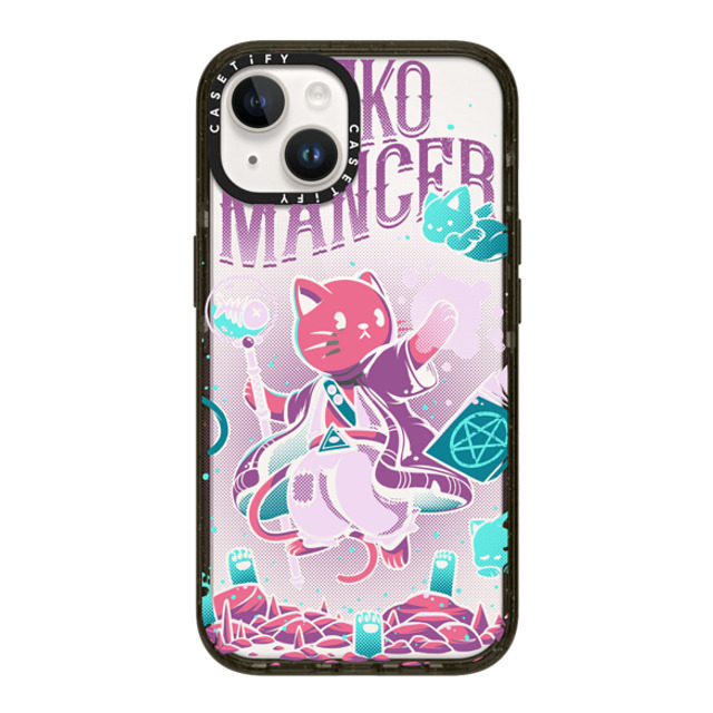 Ilustrata x CASETiFY iPhone 14 ケース ブラック インパクトケース Nekomancer