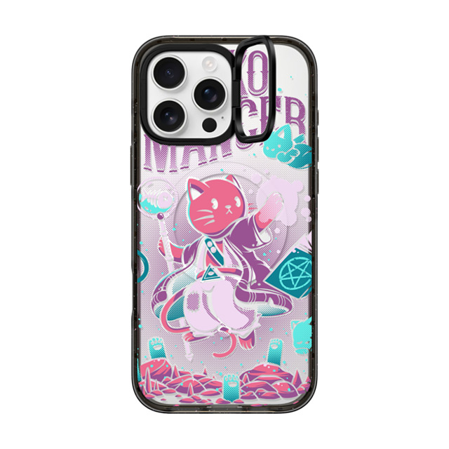 Ilustrata x CASETiFY iPhone 16 Pro Max ケース ブラック インパクトリングスタンドケース MagSafe対応 Nekomancer