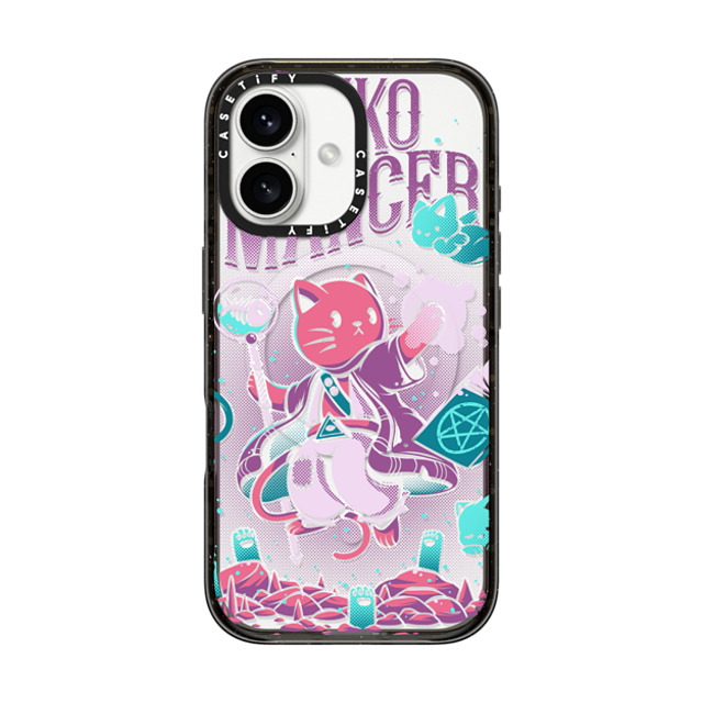 Ilustrata x CASETiFY iPhone 16 ケース ブラック インパクトケース MagSafe対応 Nekomancer