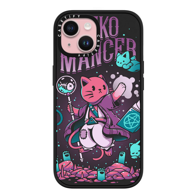 Ilustrata x CASETiFY iPhone 15 ケース マットブラック インパクトケース MagSafe対応 Nekomancer