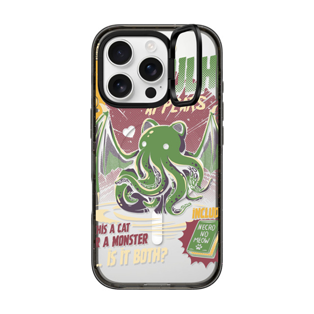 Ilustrata x CASETiFY iPhone 16 Pro ケース ブラック インパクトリングスタンドケース MagSafe対応 Cathulhu