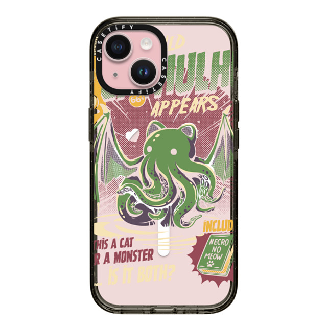 Ilustrata x CASETiFY iPhone 15 ケース ブラック インパクトケース MagSafe対応 Cathulhu