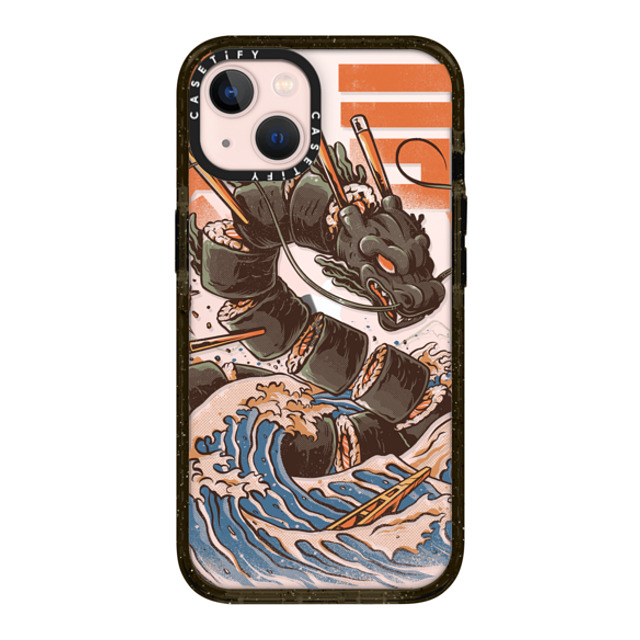 Ilustrata x CASETiFY iPhone 13 ケース ブラック インパクトケース Great Sushi Dragon