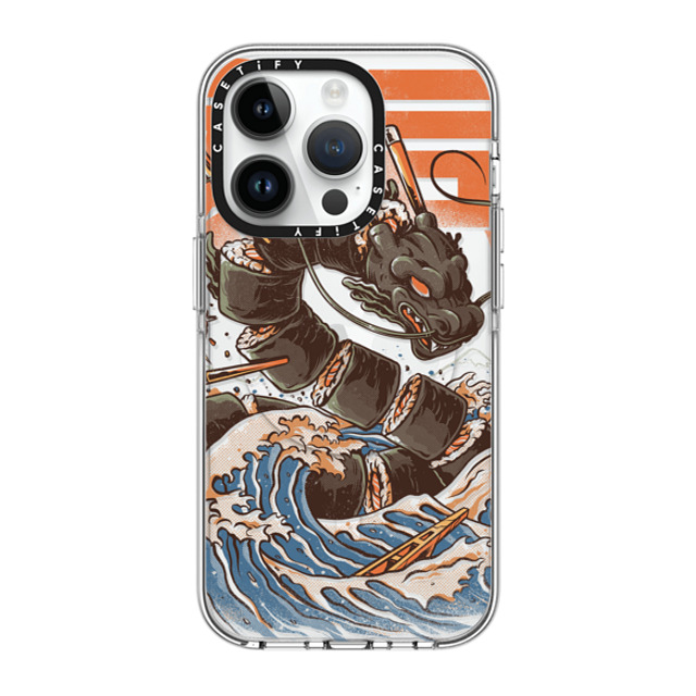 Ilustrata x CASETiFY iPhone 14 Pro Case Clear Clear Case MagSafe Compatible Great Sushi Dragon Ilustrata x CASETiFY iPhone 14 Pro Case Clear Clear Case MagSafe Compatible Great Sushi Dragon