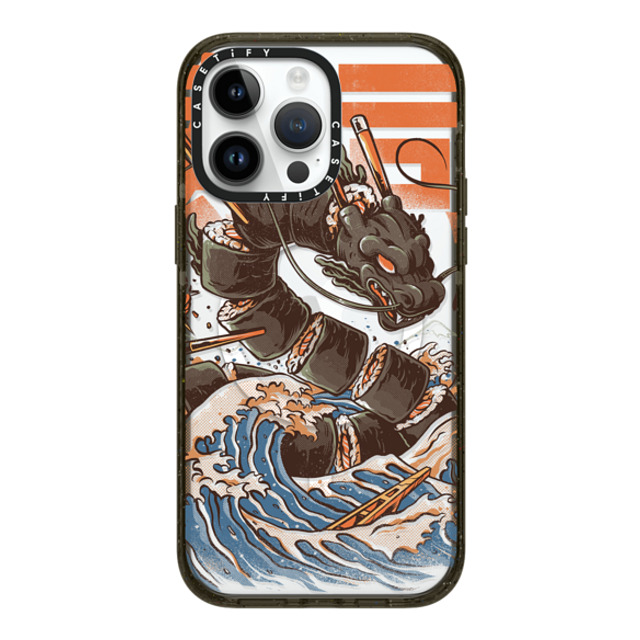 Ilustrata x CASETiFY iPhone 14 Pro Max ケース ブラック インパクトケース MagSafe対応 Great Sushi Dragon