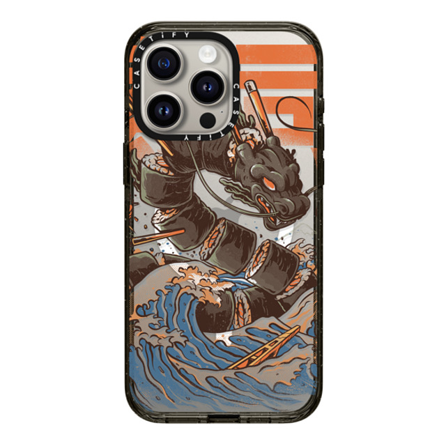 Ilustrata x CASETiFY iPhone 15 Pro Max ケース ブラック インパクトケース MagSafe対応 Great Sushi Dragon