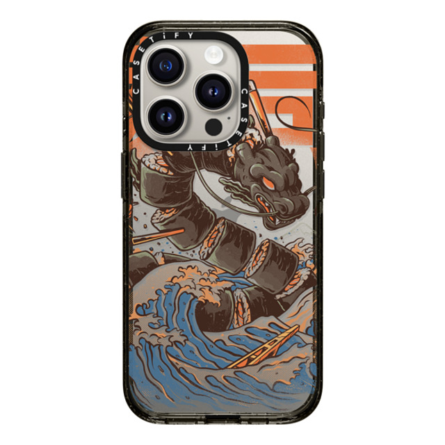 Ilustrata x CASETiFY iPhone 15 Pro ケース ブラック インパクトケース Great Sushi Dragon