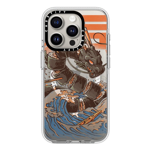 Ilustrata x CASETiFY iPhone 15 Pro ケース クリア クリア ケース MagSafe対応 Great Sushi Dragon