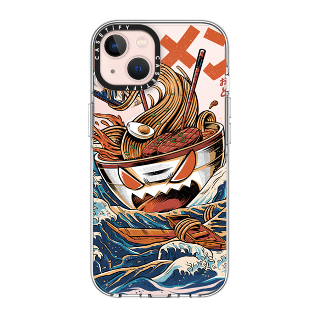 Ilustrata x CASETiFY iPhone 13 ケース クリア クリア ケース MagSafe対応 Black Great Ramen